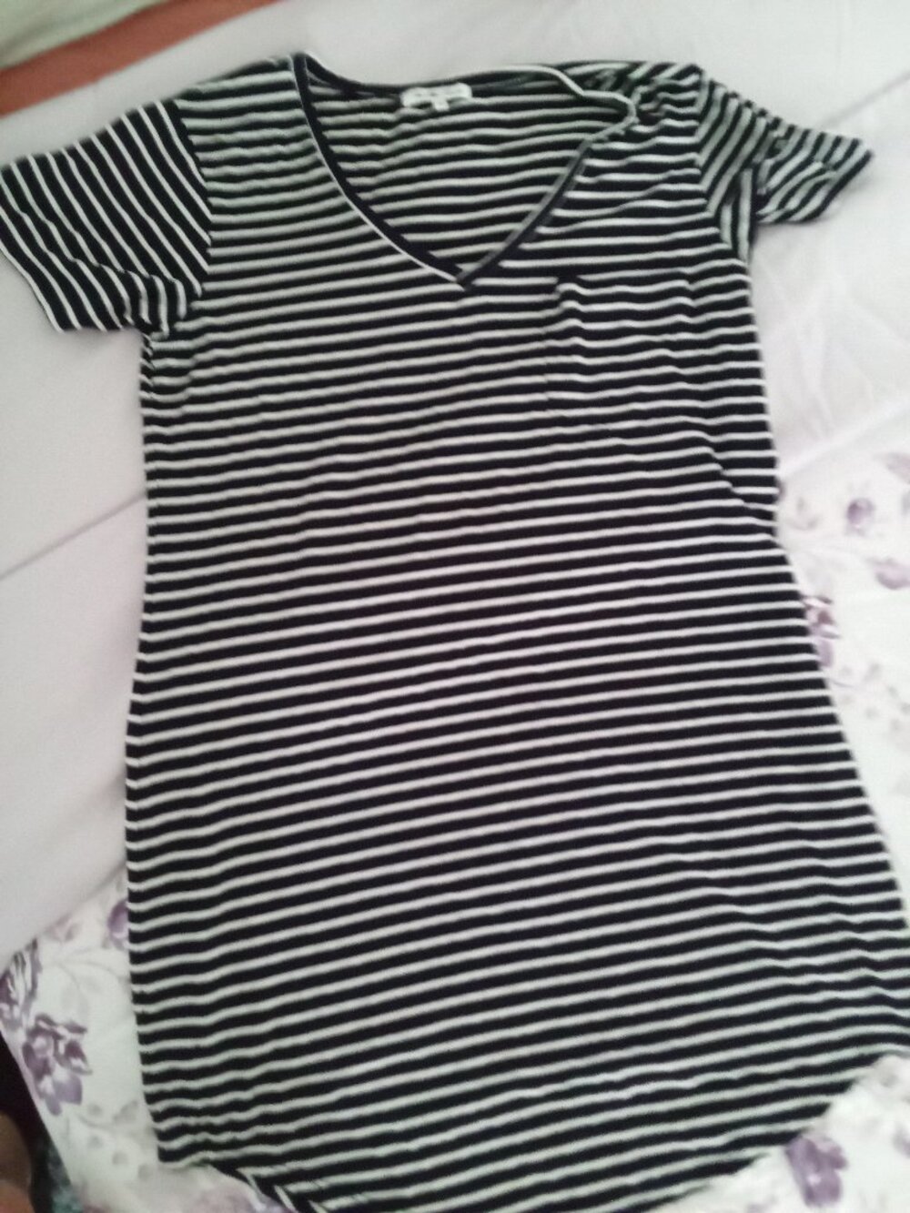 Another Love Black and White Striped Dress Shirt size m